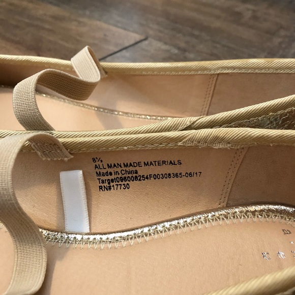 Gold Sparkle Ballet Flats - Size 8.5 - Picture 3 of 5